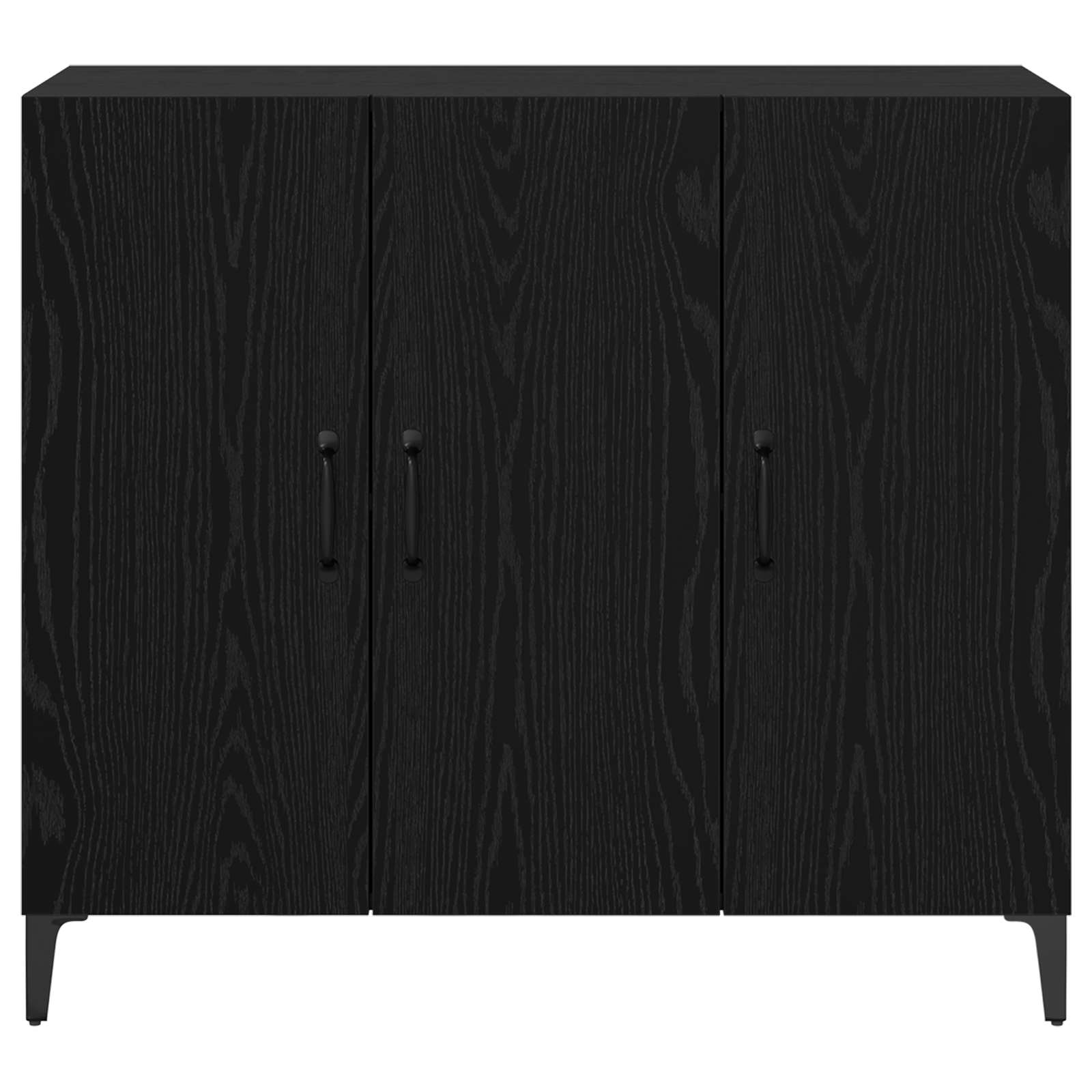 Dressoir Zwart eiken 34 x 90 x 80 cm Bewerkt hout is nu te koop bij PeponiXL, paradijselijk wonen!