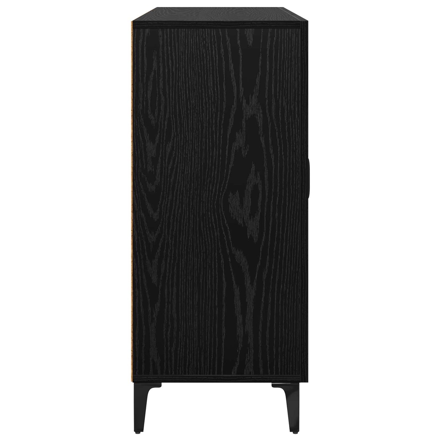 Dressoir Zwart eiken 34 x 90 x 80 cm Bewerkt hout is nu te koop bij PeponiXL, paradijselijk wonen!