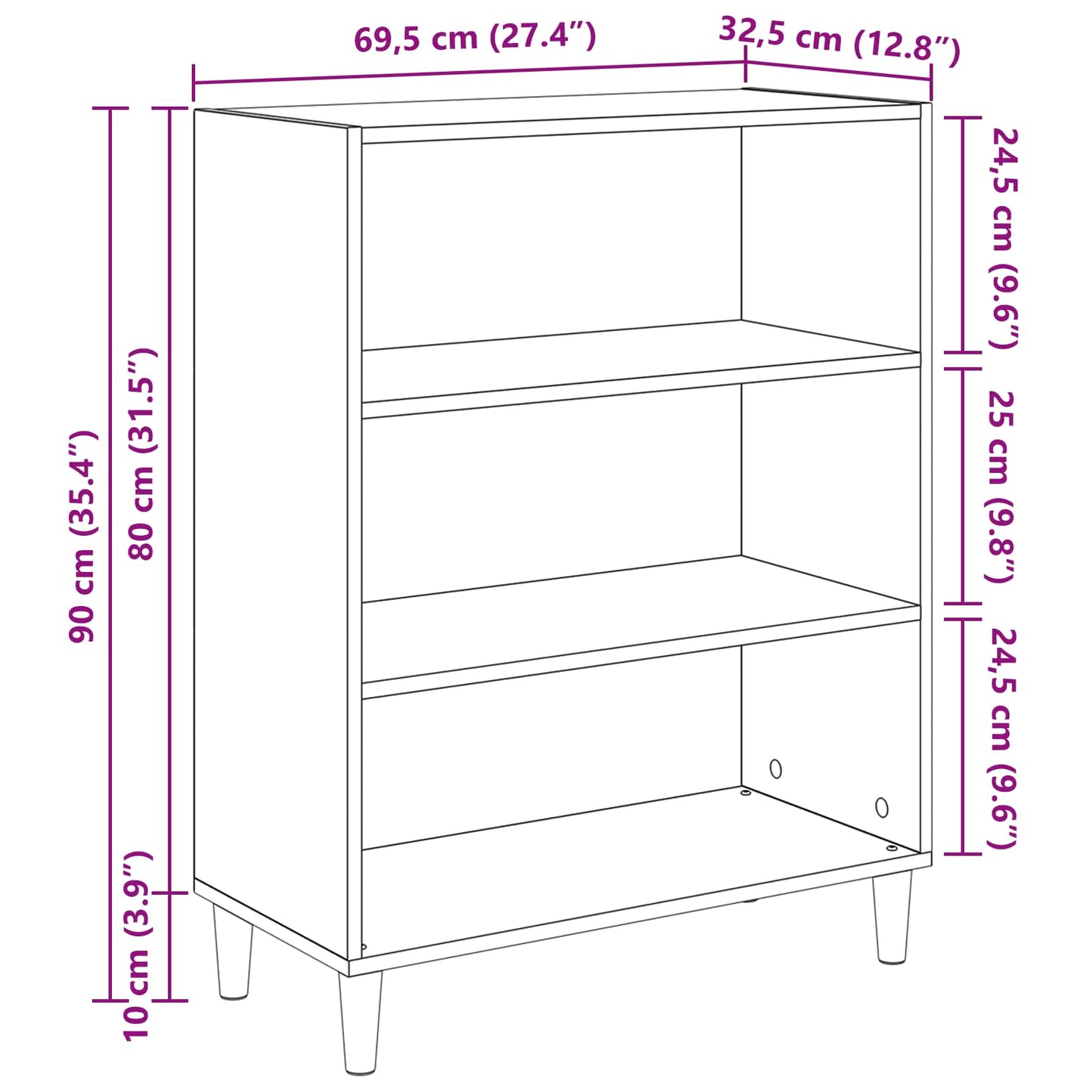 Dressoir Oudhout 69,5 x 32,5 x 90 cm Bewerkt hout is nu te koop bij PeponiXL, paradijselijk wonen!