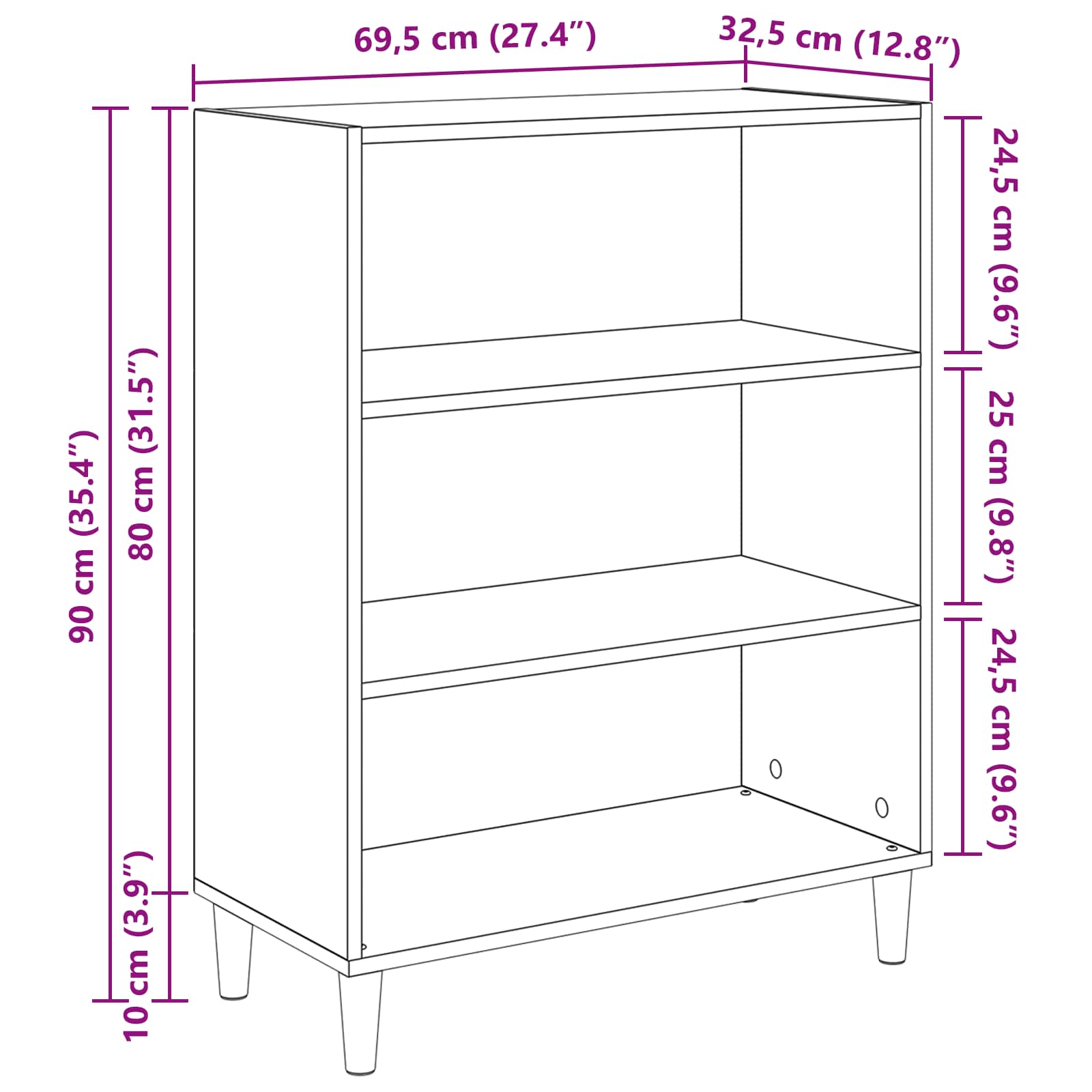 Dressoir Artisan Eiken 69,5 x 32,5 x 90 cm Bewerkt hout is nu te koop bij PeponiXL, paradijselijk wonen!