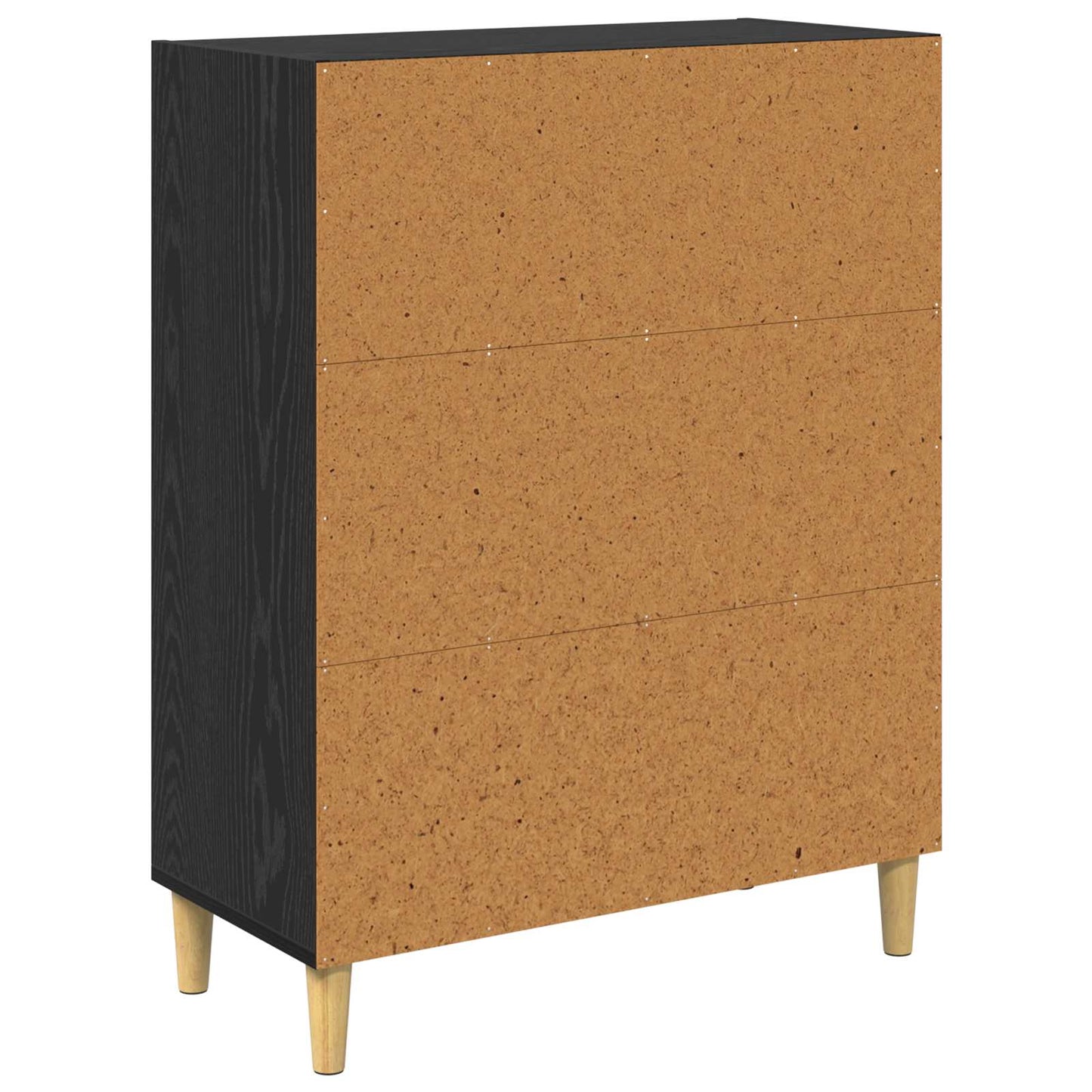 Dressoir Zwart Eiken 69,5 x 32,5 x 90 cm Bewerkt hout is nu te koop bij PeponiXL, paradijselijk wonen!
