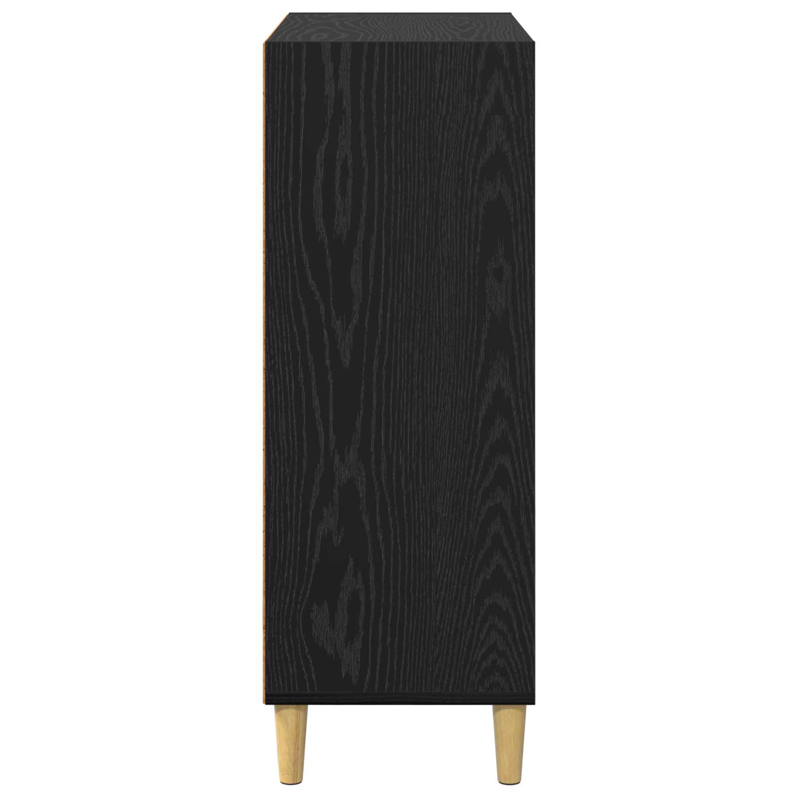Dressoir Zwart Eiken 69,5 x 32,5 x 90 cm Bewerkt hout is nu te koop bij PeponiXL, paradijselijk wonen!