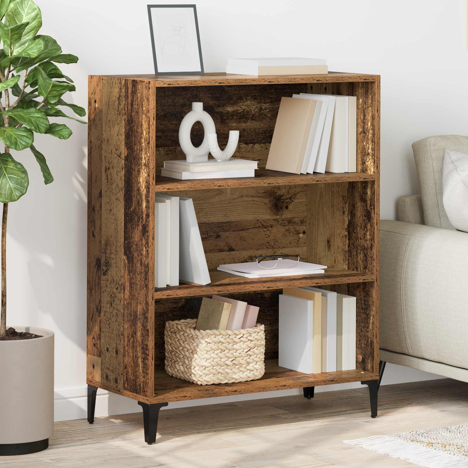 Dressoir Oudhout 69,5 x 32,5 x 90 cm Bewerkt hout is nu te koop bij PeponiXL, paradijselijk wonen!