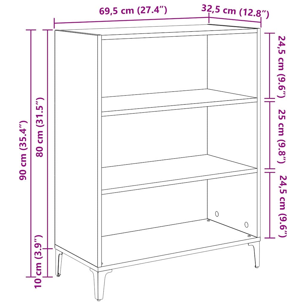 Dressoir Oudhout 69,5 x 32,5 x 90 cm Bewerkt hout is nu te koop bij PeponiXL, paradijselijk wonen!