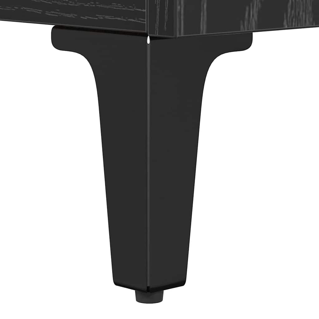 Dressoir Zwart Eiken 69,5 x 32,5 x 90 cm Bewerkt hout is nu te koop bij PeponiXL, paradijselijk wonen!