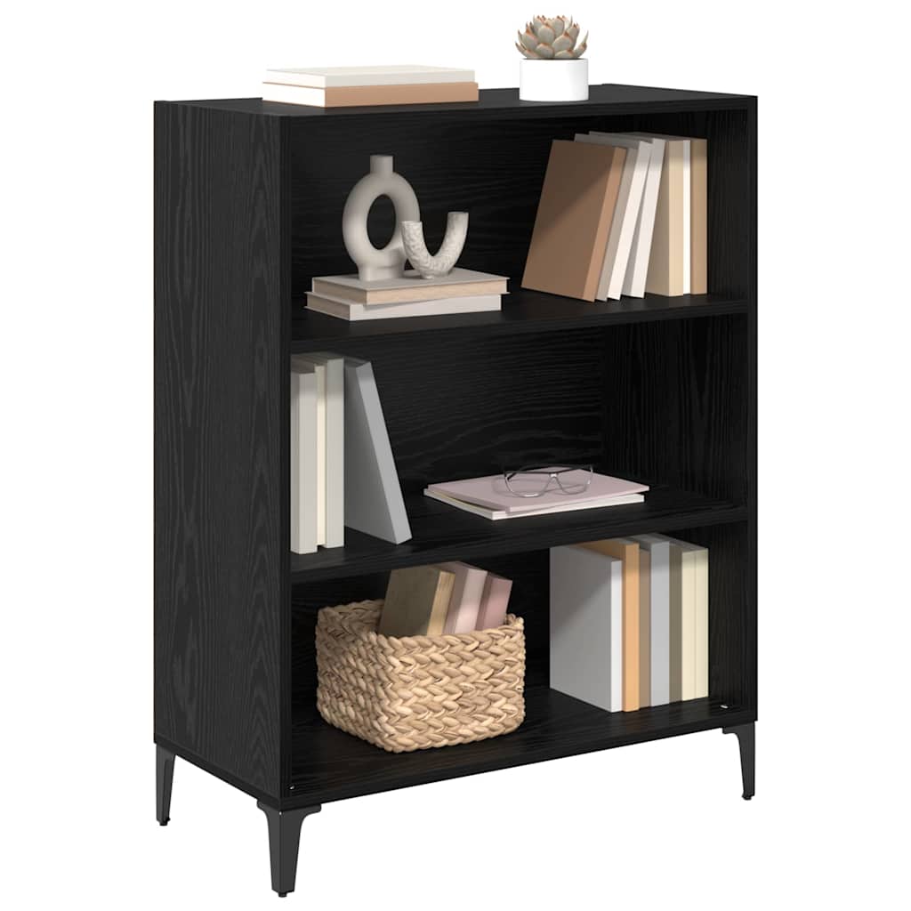 Dressoir Zwart Eiken 69,5 x 32,5 x 90 cm Bewerkt hout is nu te koop bij PeponiXL, paradijselijk wonen!