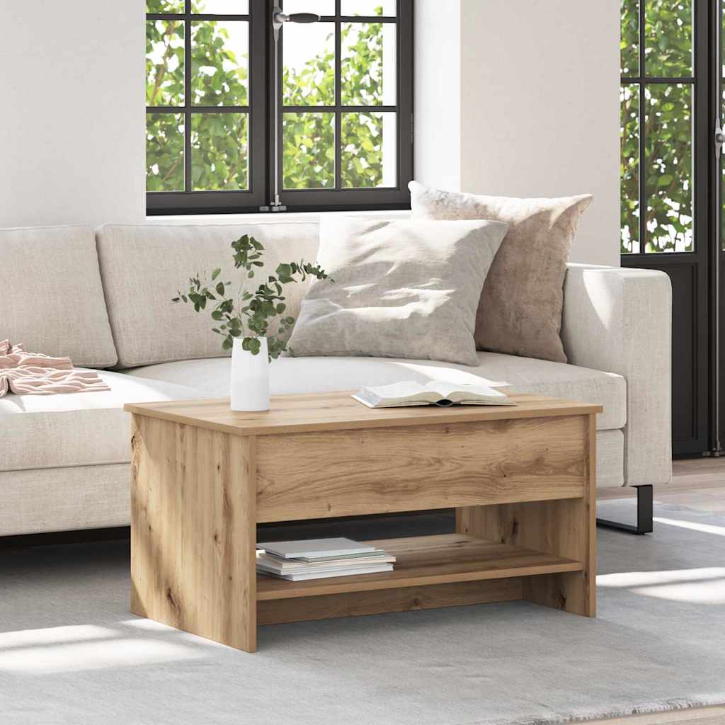 Salontafel Artisan Eiken 80 x 50,5 x 41,5 cm Bewerkt hout is nu te koop bij PeponiXL, paradijselijk wonen!