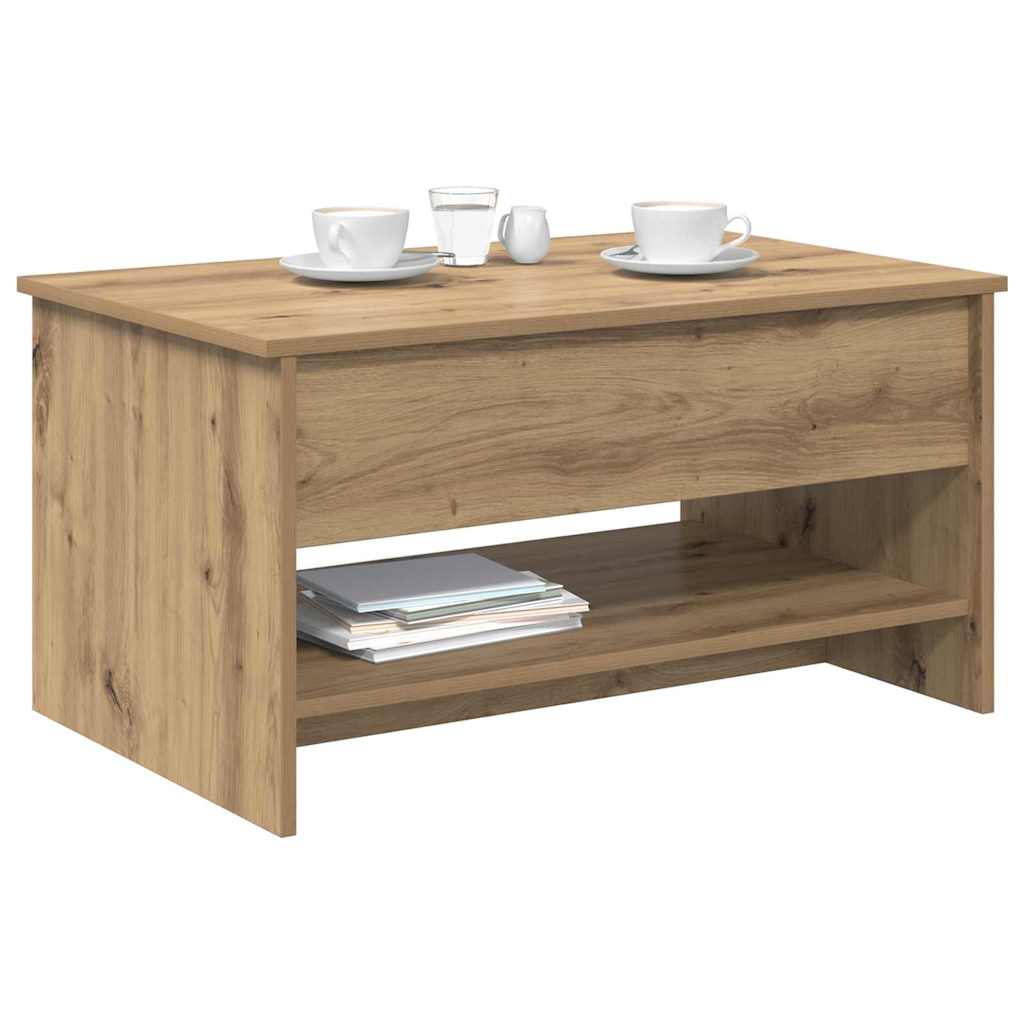 Salontafel Artisan Eiken 80 x 50,5 x 41,5 cm Bewerkt hout is nu te koop bij PeponiXL, paradijselijk wonen!
