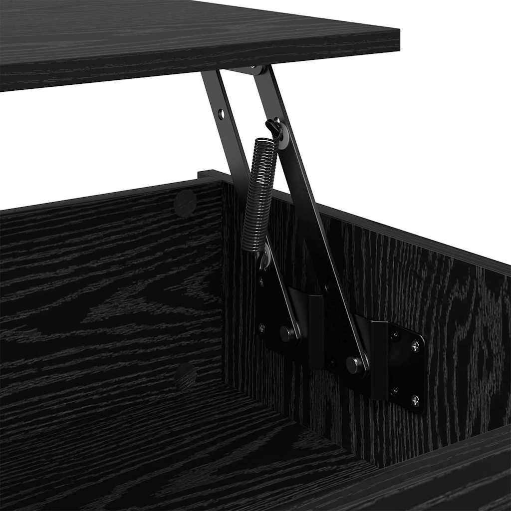 Salontafel Zwart Eiken 80 x 50,5 x 41,5 cm Bewerkt hout is nu te koop bij PeponiXL, paradijselijk wonen!