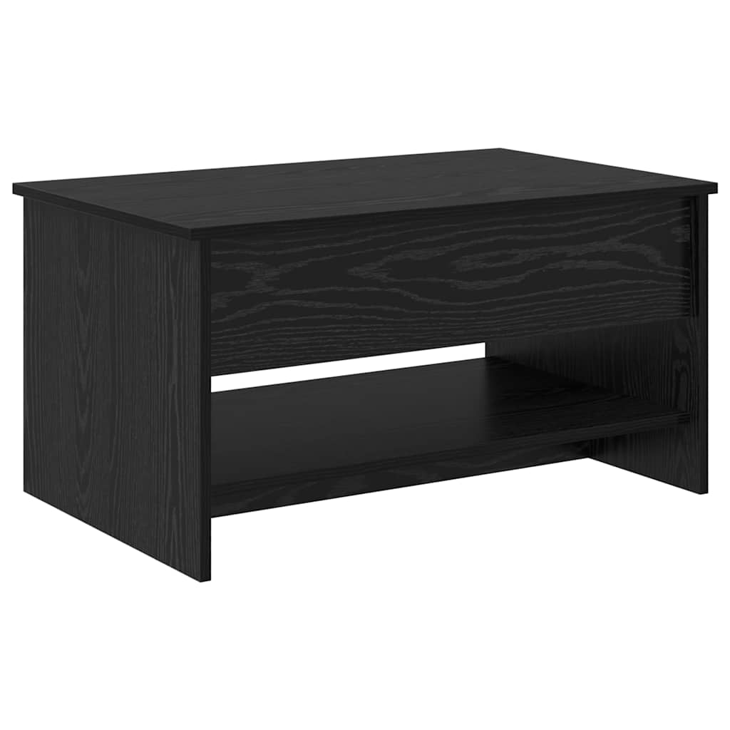 Salontafel Zwart Eiken 80 x 50,5 x 41,5 cm Bewerkt hout is nu te koop bij PeponiXL, paradijselijk wonen!