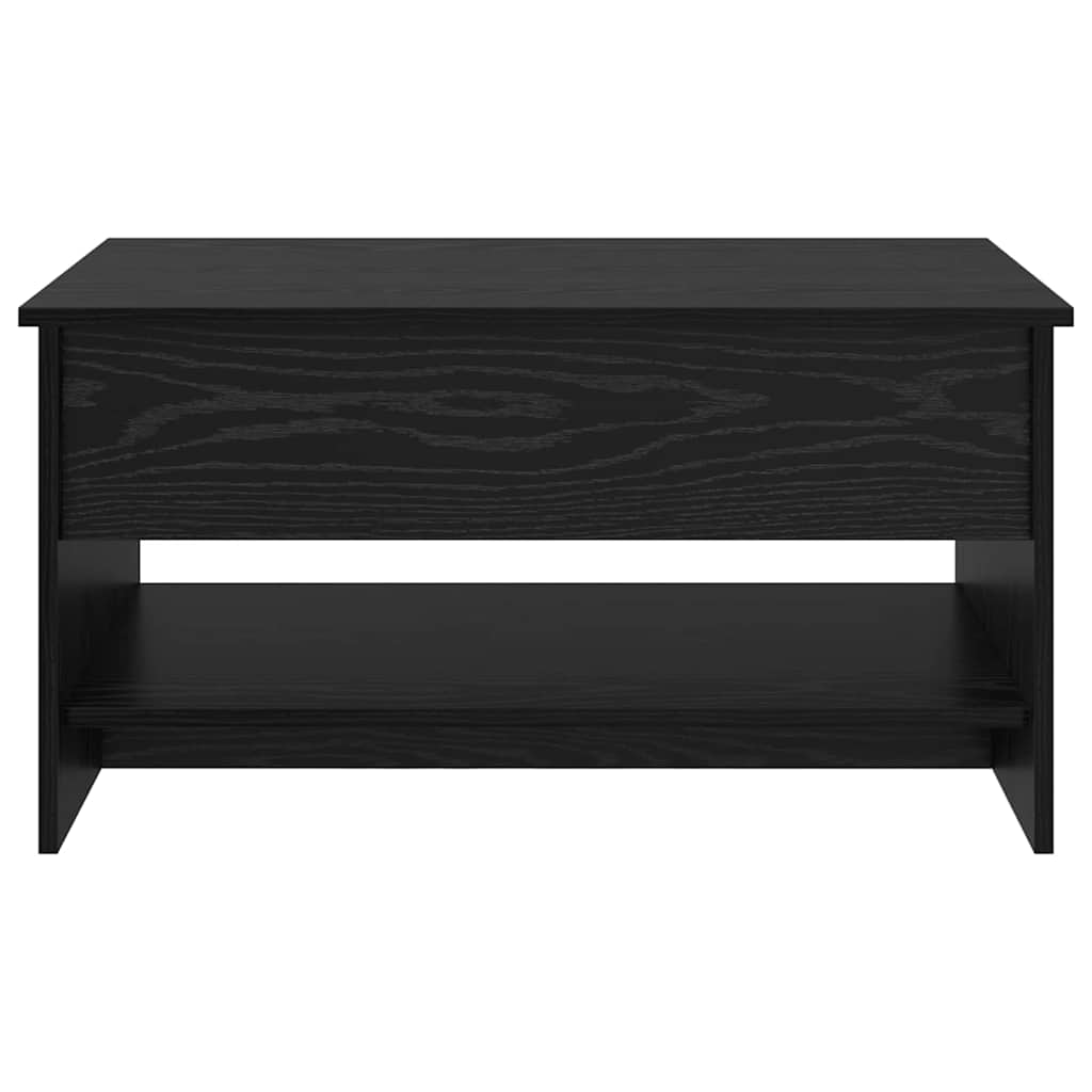 Salontafel Zwart Eiken 80 x 50,5 x 41,5 cm Bewerkt hout is nu te koop bij PeponiXL, paradijselijk wonen!