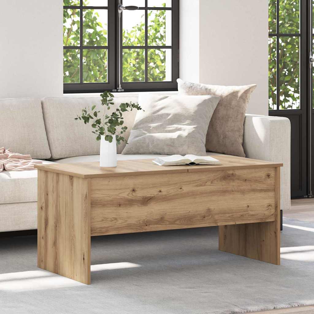 Salontafel Artisan Eiken 102 x 50,5 x 46,5 cm Bewerkt hout is nu te koop bij PeponiXL, paradijselijk wonen!
