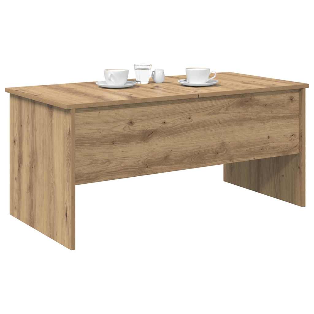 Salontafel Artisan Eiken 102 x 50,5 x 46,5 cm Bewerkt hout is nu te koop bij PeponiXL, paradijselijk wonen!