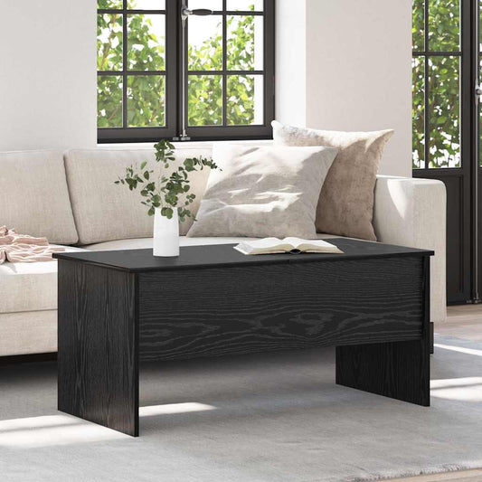 Salontafel Zwart Eiken 102 x 50,5 x 46,5 cm Bewerkt hout is nu te koop bij PeponiXL, paradijselijk wonen!