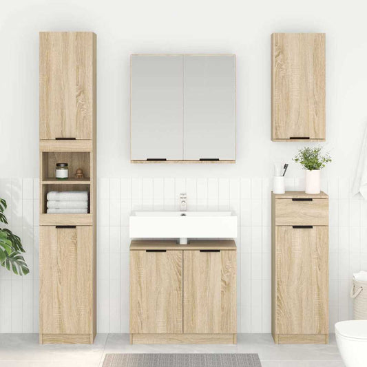 Badkamer Kast Sonoma Eiken 64,5 x 33,5 x 59 cm Bewerkt hout is nu te koop bij PeponiXL, paradijselijk wonen!