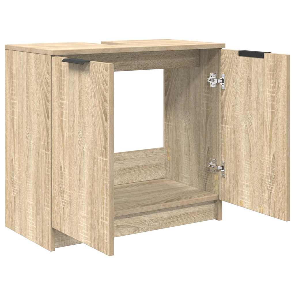 Badkamer Kast Sonoma Eiken 64,5 x 33,5 x 59 cm Bewerkt hout is nu te koop bij PeponiXL, paradijselijk wonen!