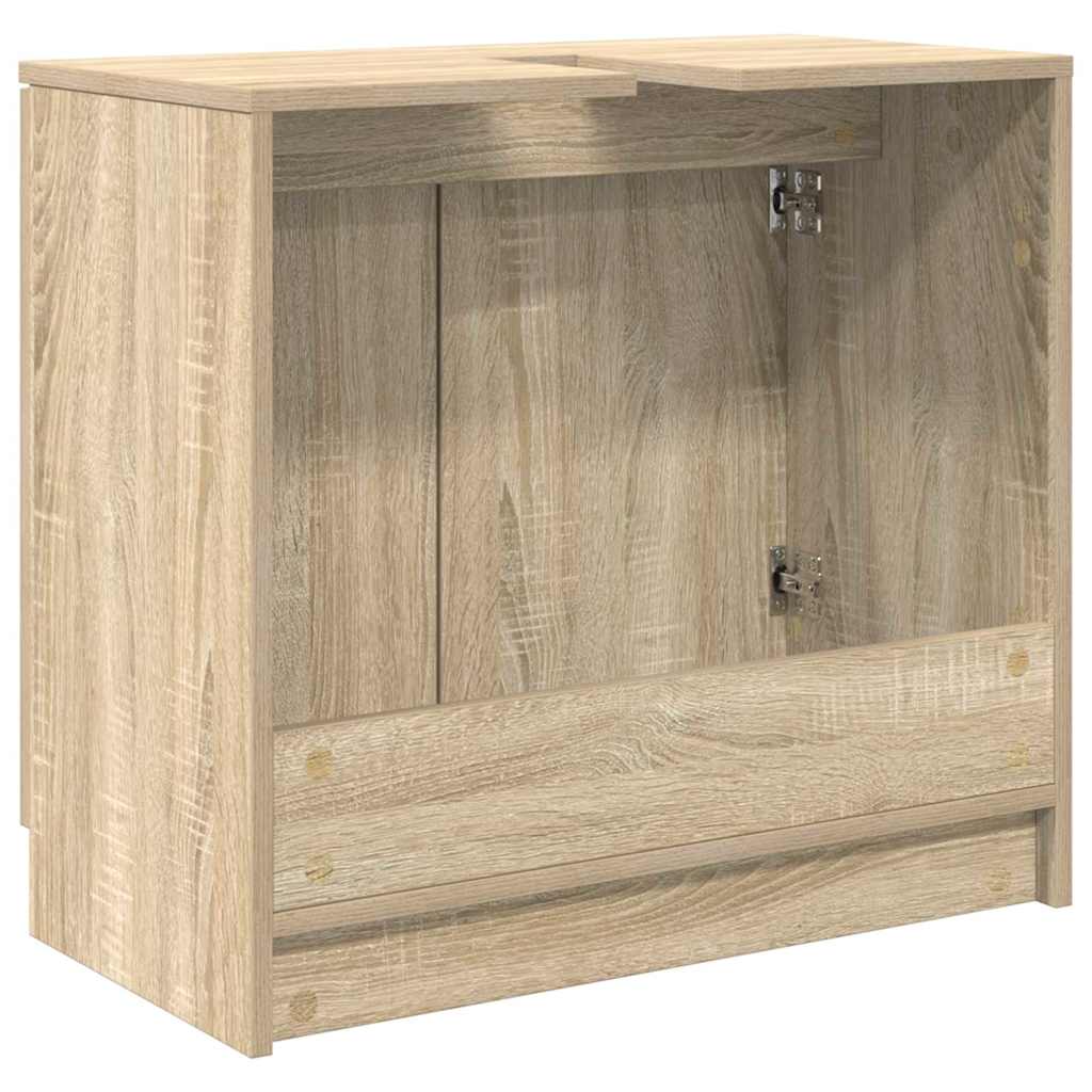 Badkamer Kast Sonoma Eiken 64,5 x 33,5 x 59 cm Bewerkt hout is nu te koop bij PeponiXL, paradijselijk wonen!