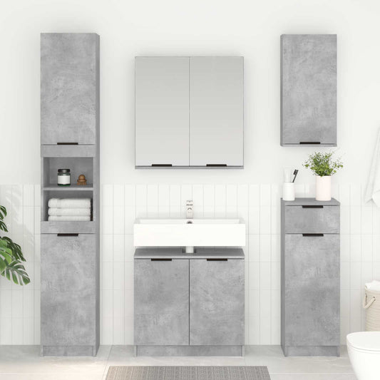 Badkamer Kast Beton Grijs 64,5 x 33,5 x 59 cm Bewerkt hout is nu te koop bij PeponiXL, paradijselijk wonen!
