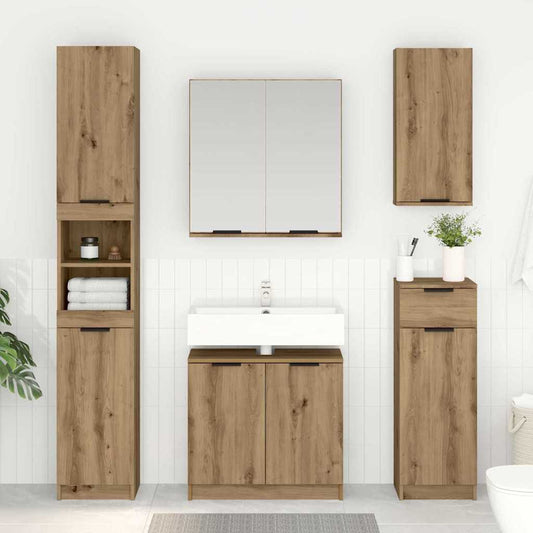 Badkamer Kast Artisan Eiken 64,5 x 33,5 x 59 cm Bewerkt hout is nu te koop bij PeponiXL, paradijselijk wonen!