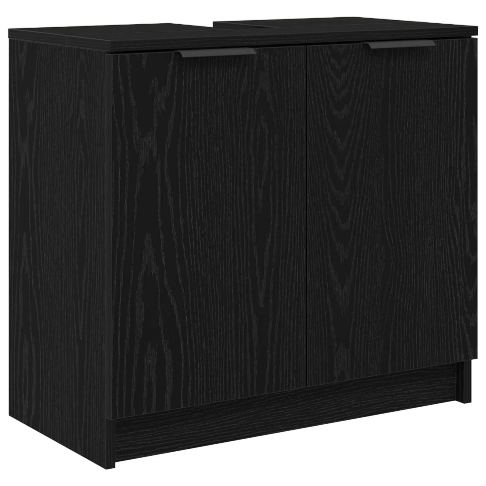 Badkamer Kast Zwart Eiken 64,5 x 33,5 x 59 cm Bewerkt hout is nu te koop bij PeponiXL, paradijselijk wonen!