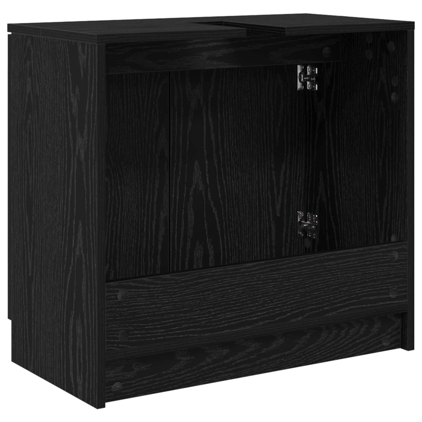 Badkamer Kast Zwart Eiken 64,5 x 33,5 x 59 cm Bewerkt hout is nu te koop bij PeponiXL, paradijselijk wonen!