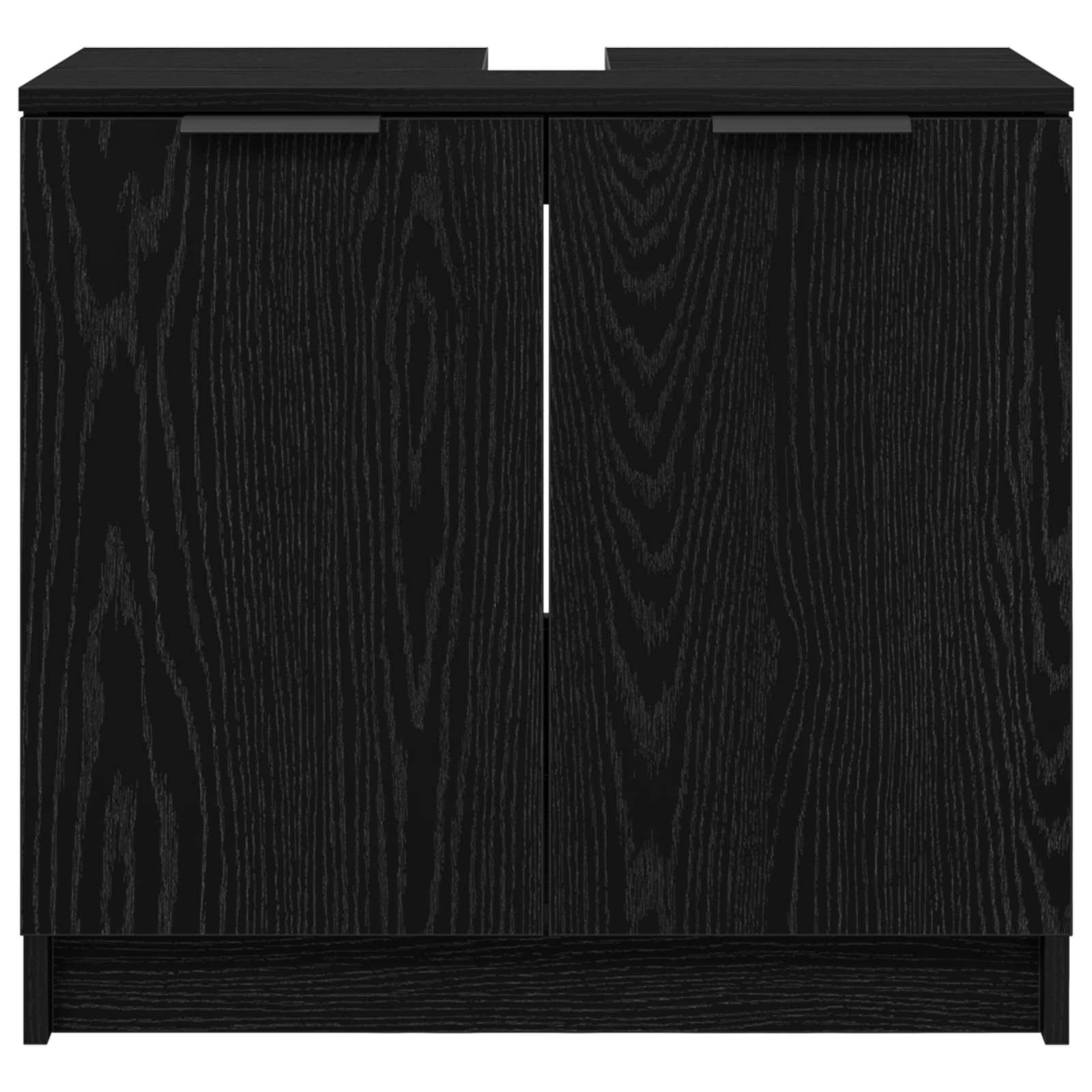 Badkamer Kast Zwart Eiken 64,5 x 33,5 x 59 cm Bewerkt hout is nu te koop bij PeponiXL, paradijselijk wonen!