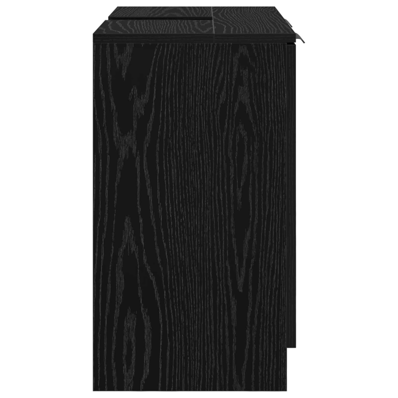 Badkamer Kast Zwart Eiken 64,5 x 33,5 x 59 cm Bewerkt hout is nu te koop bij PeponiXL, paradijselijk wonen!