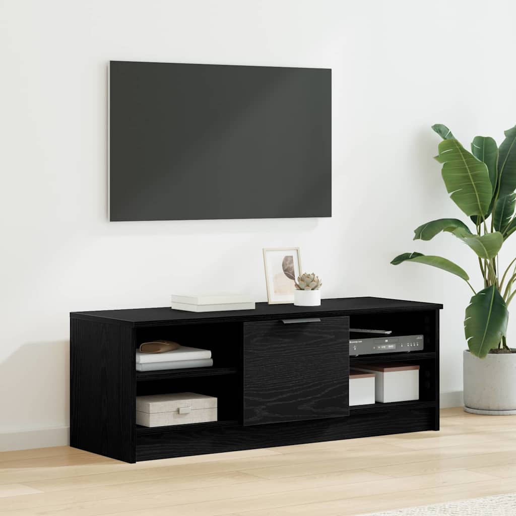 TV-kast Zwart Eiken 102 x 35 x 36,5 cm Bewerkt hout is nu te koop bij PeponiXL, paradijselijk wonen!