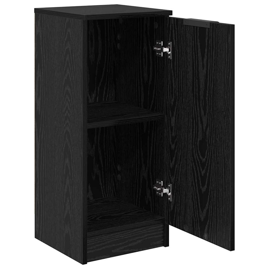 Dressoir Zwart Eiken 30 x 30 x 70 cm Bewerkt hout is nu te koop bij PeponiXL, paradijselijk wonen!