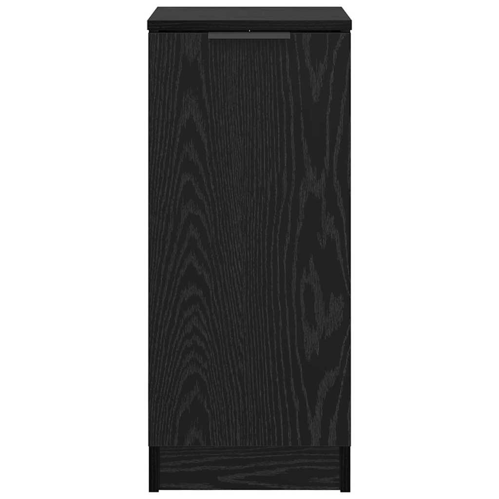 Dressoir Zwart Eiken 30 x 30 x 70 cm Bewerkt hout is nu te koop bij PeponiXL, paradijselijk wonen!