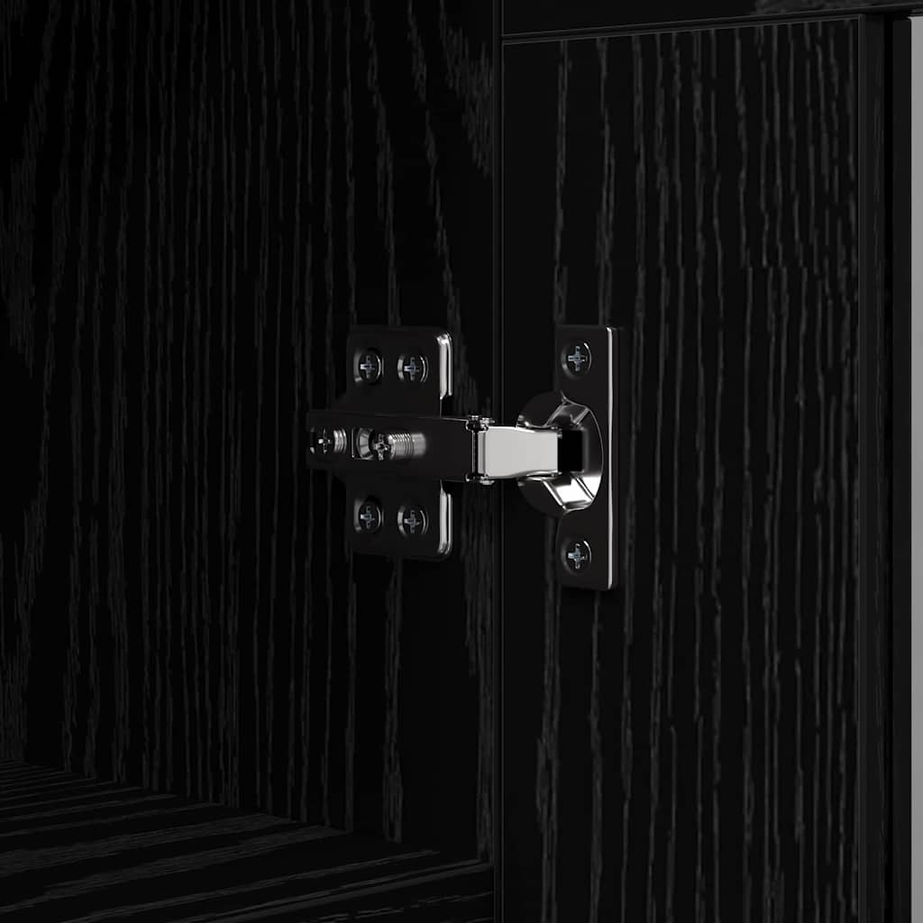 Dressoir Zwart Eiken 69,5 x 34 x 90 cm Bewerkt hout is nu te koop bij PeponiXL, paradijselijk wonen!