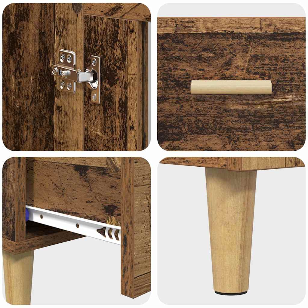 Highboard met lade Oud Hout 70 x 31 x 115 cm Bewerkt hout is nu te koop bij PeponiXL, paradijselijk wonen!