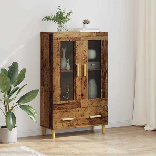 Highboard met lade Oud Hout 70 x 31 x 115 cm Bewerkt hout is nu te koop bij PeponiXL, paradijselijk wonen!