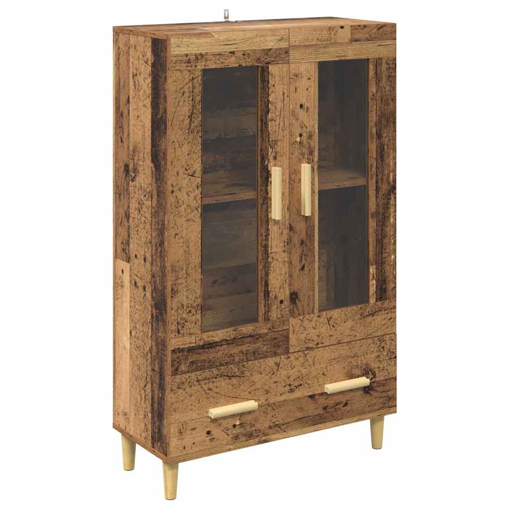 Highboard met lade Oud Hout 70 x 31 x 115 cm Bewerkt hout is nu te koop bij PeponiXL, paradijselijk wonen!