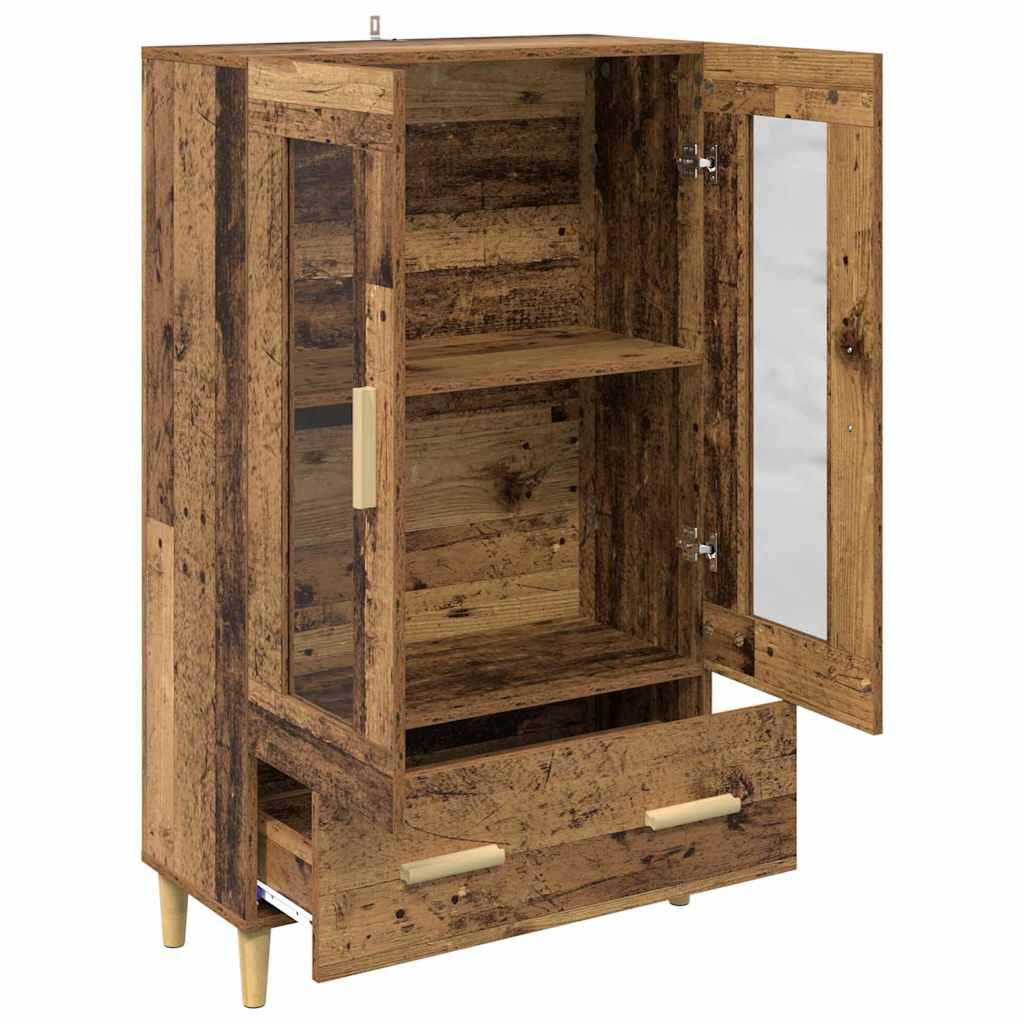 Highboard met lade Oud Hout 70 x 31 x 115 cm Bewerkt hout is nu te koop bij PeponiXL, paradijselijk wonen!