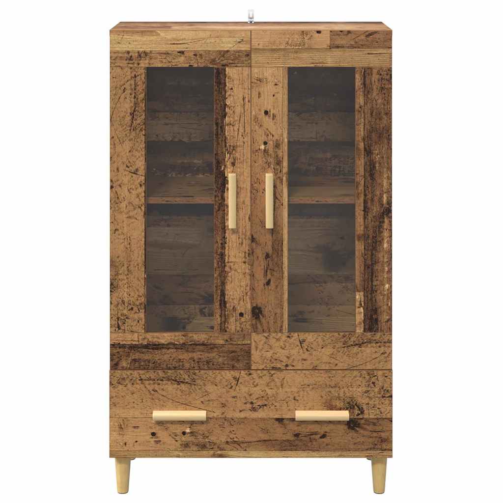 Highboard met lade Oud Hout 70 x 31 x 115 cm Bewerkt hout is nu te koop bij PeponiXL, paradijselijk wonen!