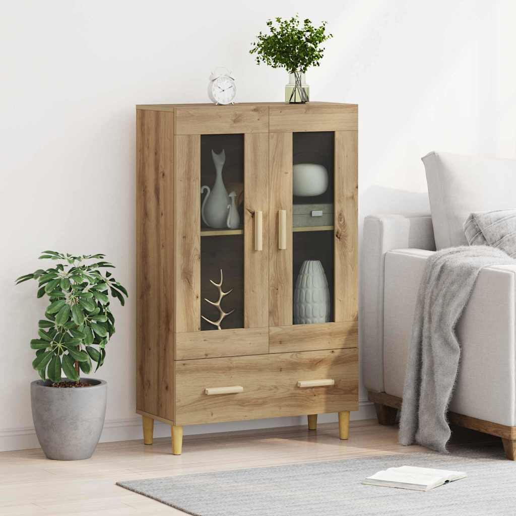 Highboard met lade Artisan Eiken 70 x 31 x 115 cm Bewerkt hout is nu te koop bij PeponiXL, paradijselijk wonen!