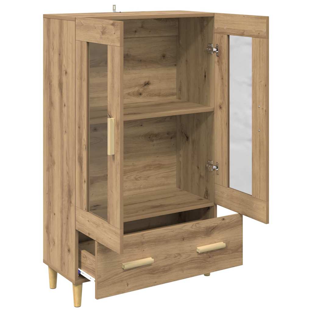 Highboard met lade Artisan Eiken 70 x 31 x 115 cm Bewerkt hout is nu te koop bij PeponiXL, paradijselijk wonen!