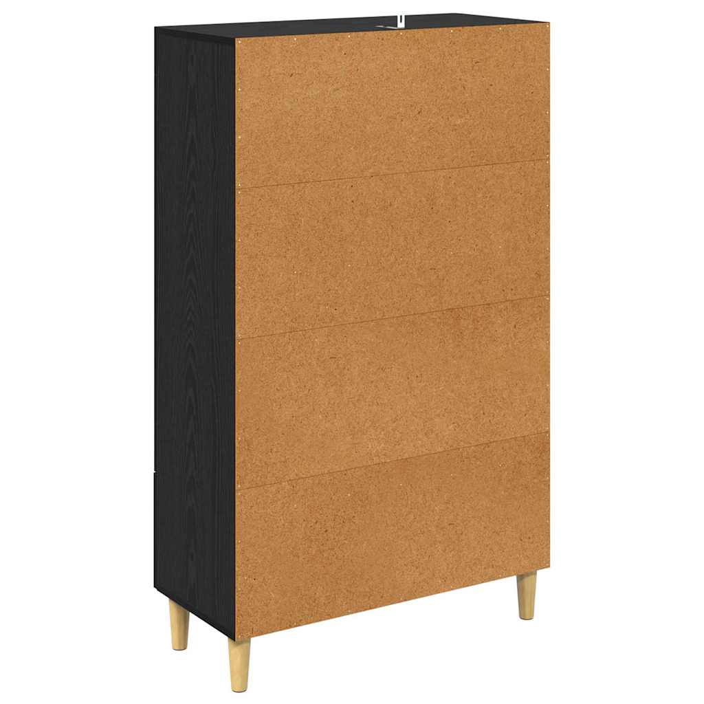 Highboard met lade Zwart Eiken 70 x 31 x 115 cm Bewerkt hout is nu te koop bij PeponiXL, paradijselijk wonen!