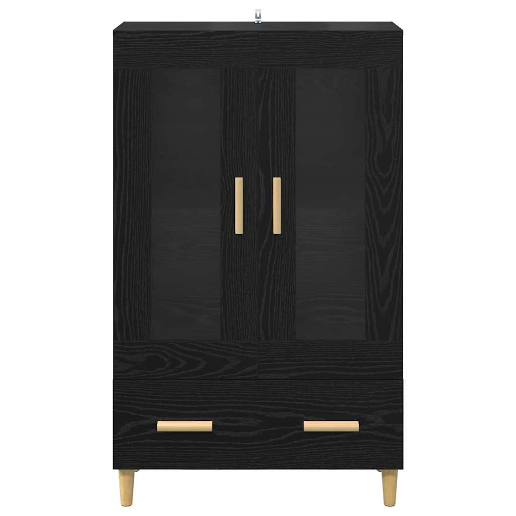 Highboard met lade Zwart Eiken 70 x 31 x 115 cm Bewerkt hout is nu te koop bij PeponiXL, paradijselijk wonen!