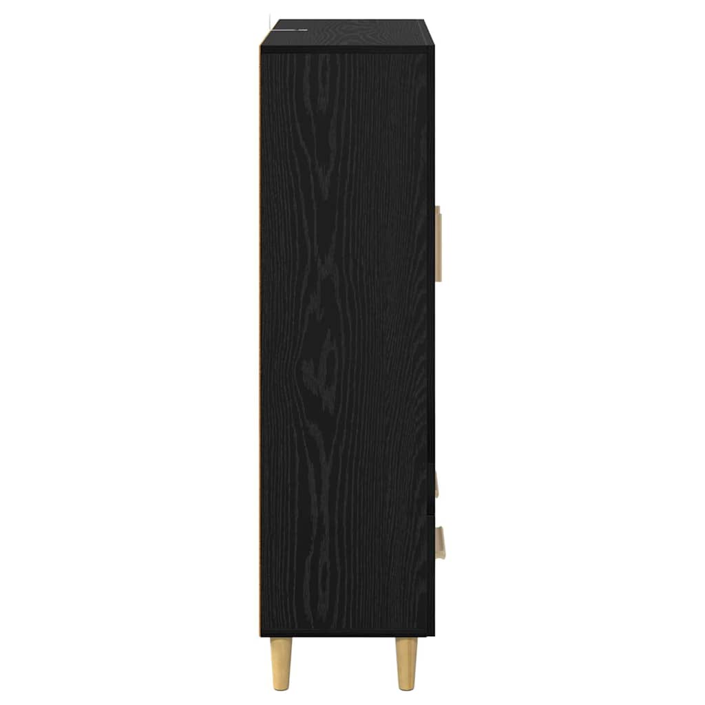 Highboard met lade Zwart Eiken 70 x 31 x 115 cm Bewerkt hout is nu te koop bij PeponiXL, paradijselijk wonen!