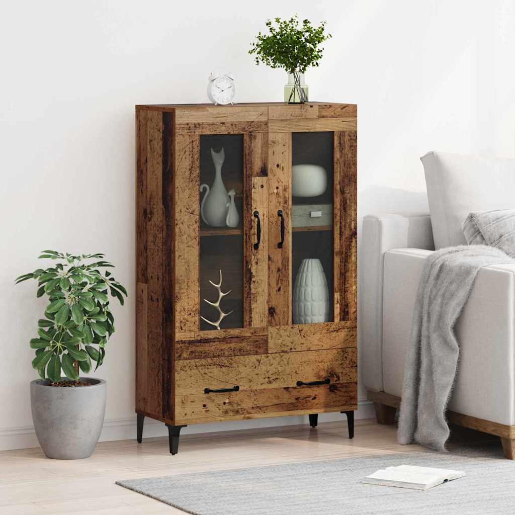 Highboard Oud Hout 70 x 31 x 115 cm Gemonteerd hout en ijzer is nu te koop bij PeponiXL, paradijselijk wonen!