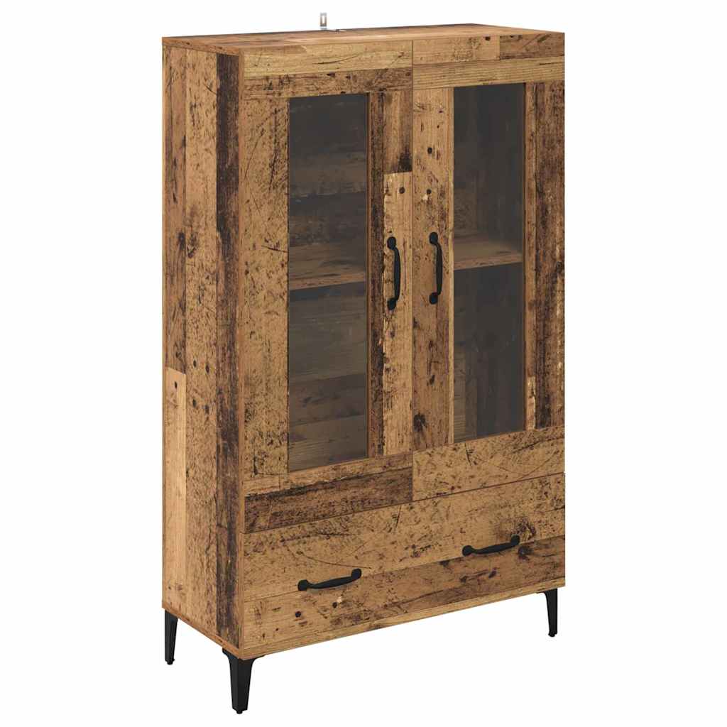 Highboard Oud Hout 70 x 31 x 115 cm Gemonteerd hout en ijzer is nu te koop bij PeponiXL, paradijselijk wonen!