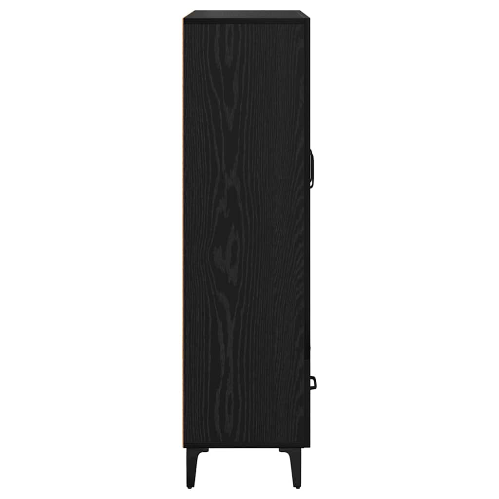 Highboard Zwart Eiken 70 x 31 x 115 cm Gemonteerd hout en ijzer is nu te koop bij PeponiXL, paradijselijk wonen!