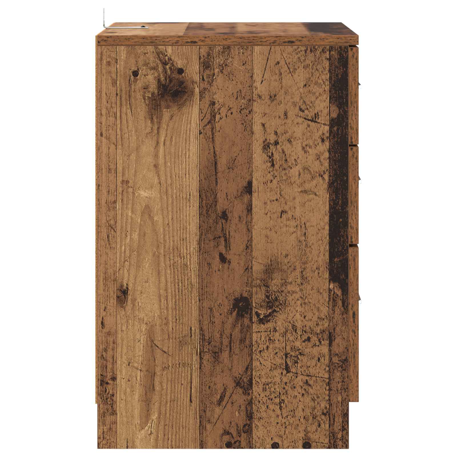 Nachtkastje met lade Oudhout 40 x 40 x 63 cm Bewerkt hout is nu te koop bij PeponiXL, paradijselijk wonen!