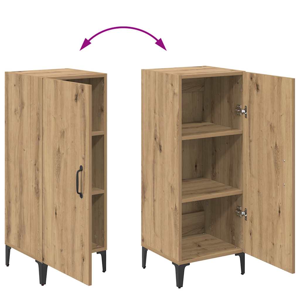 Dressoir Artisan Eiken 34,5 x 34 x 90 cm Bewerkt hout is nu te koop bij PeponiXL, paradijselijk wonen!