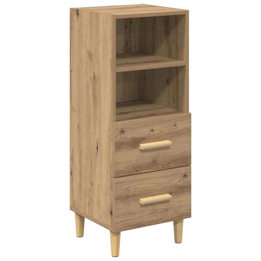 Dressoir artisanaal eikenkleurig 34 x 34.5 x 90 cm Bewerkt hout is nu te koop bij PeponiXL, paradijselijk wonen!