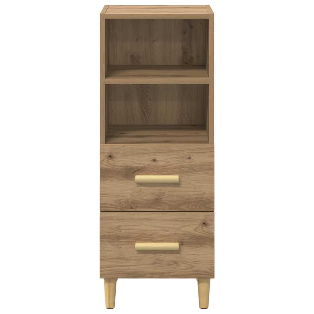 Dressoir artisanaal eikenkleurig 34 x 34.5 x 90 cm Bewerkt hout is nu te koop bij PeponiXL, paradijselijk wonen!