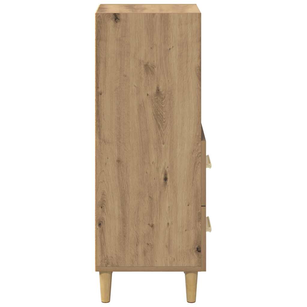 Dressoir artisanaal eikenkleurig 34 x 34.5 x 90 cm Bewerkt hout is nu te koop bij PeponiXL, paradijselijk wonen!