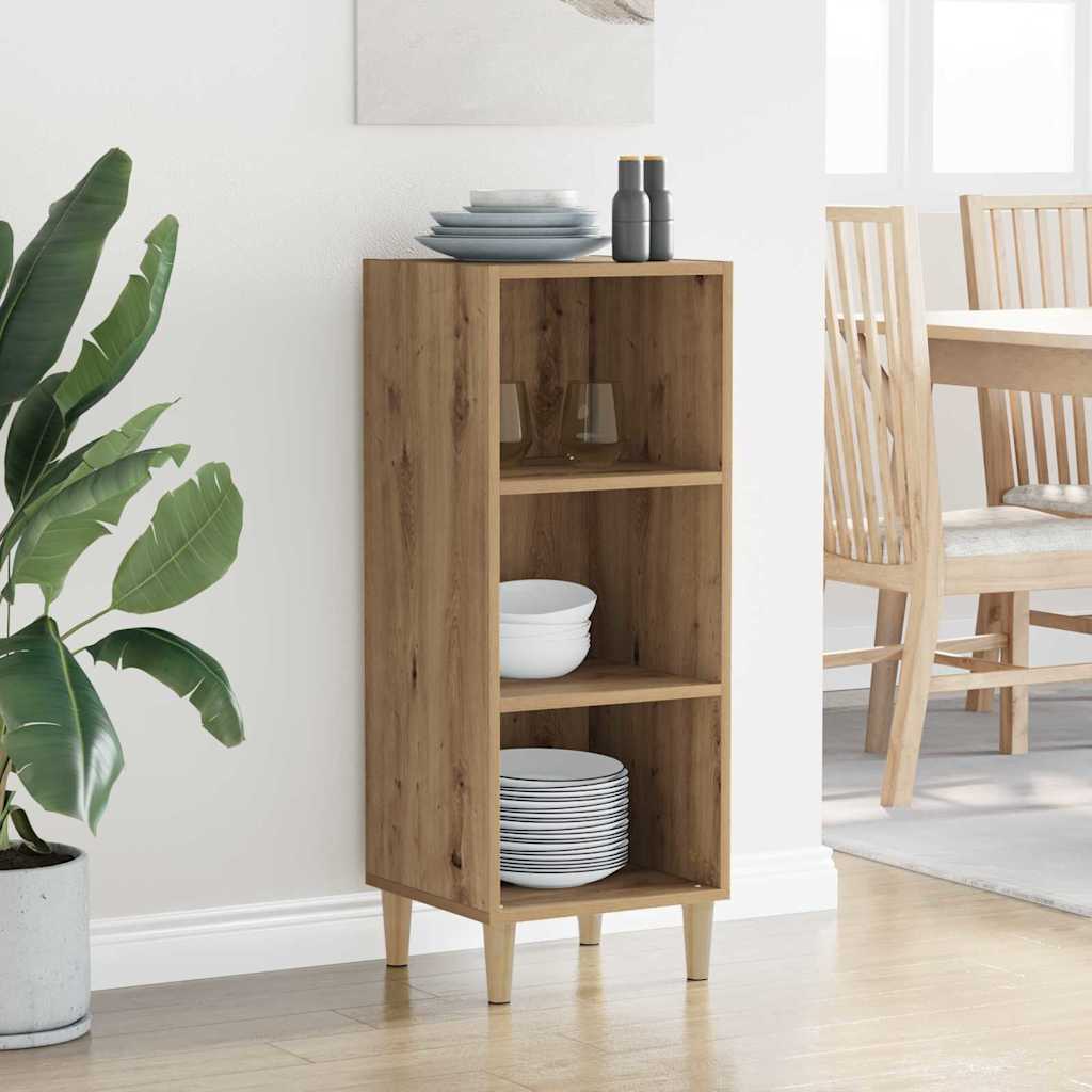 Dressoir Artisan Eiken 34,5 x 32,5 x 90 cm Bewerkt hout is nu te koop bij PeponiXL, paradijselijk wonen!